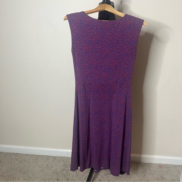 Boden Women’s Blue Red Floral Print Sleeveless Sheath Jersey Midi Dress Sz 6R - Picture 8 of 10